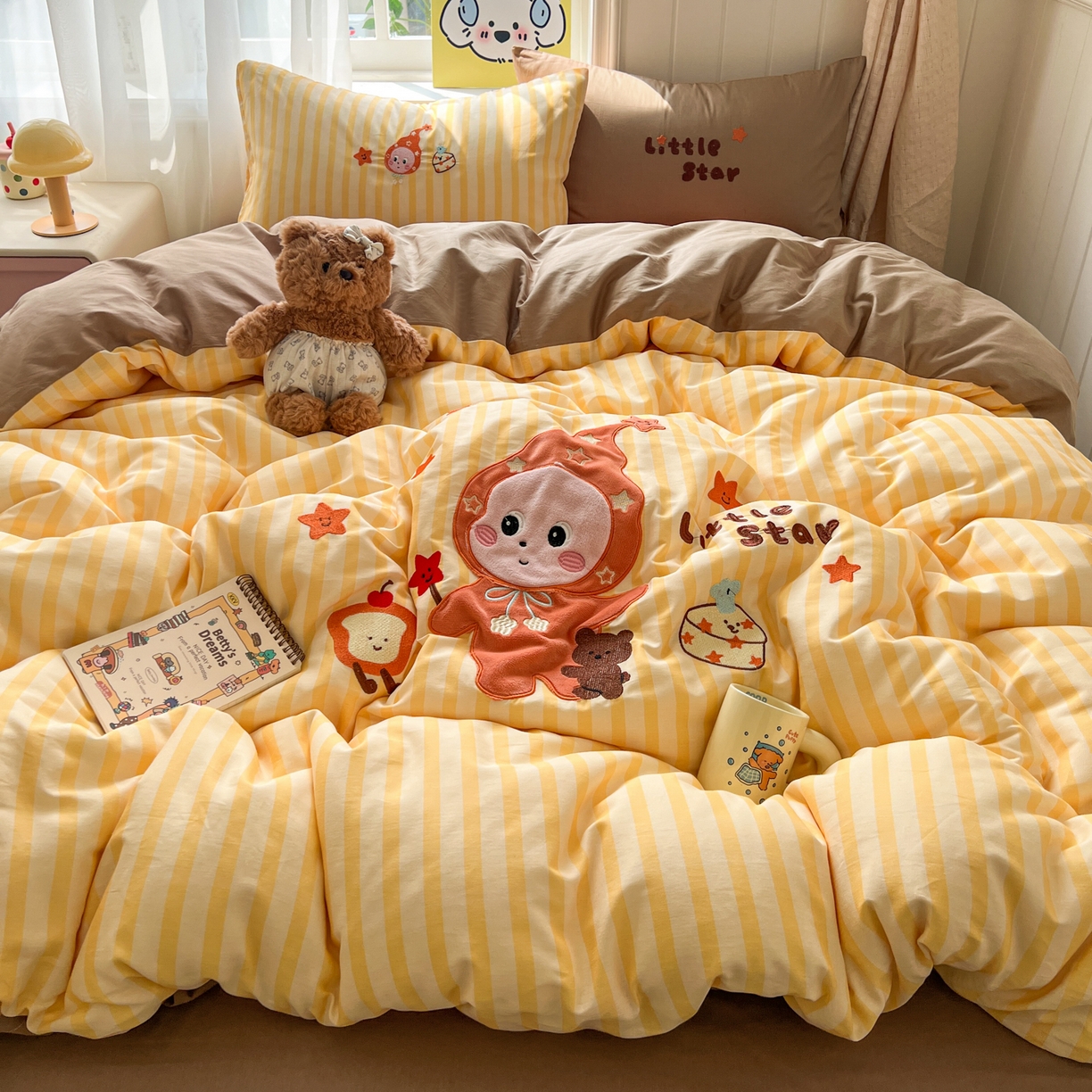 91家纺网 家纺一手货源 找家纺 桃喜 2026新款全棉纯棉贴布绣四件套（会员-5元） 帽衫宝宝（全棉）