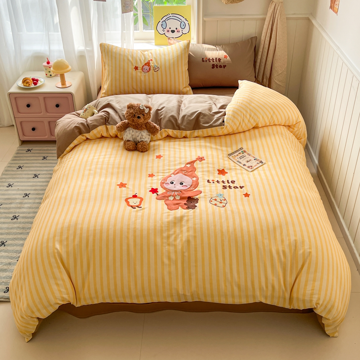 91家纺网 家纺一手货源 找家纺 桃喜 2026新款全棉纯棉贴布绣四件套（会员-5元） 帽衫宝宝（全棉）