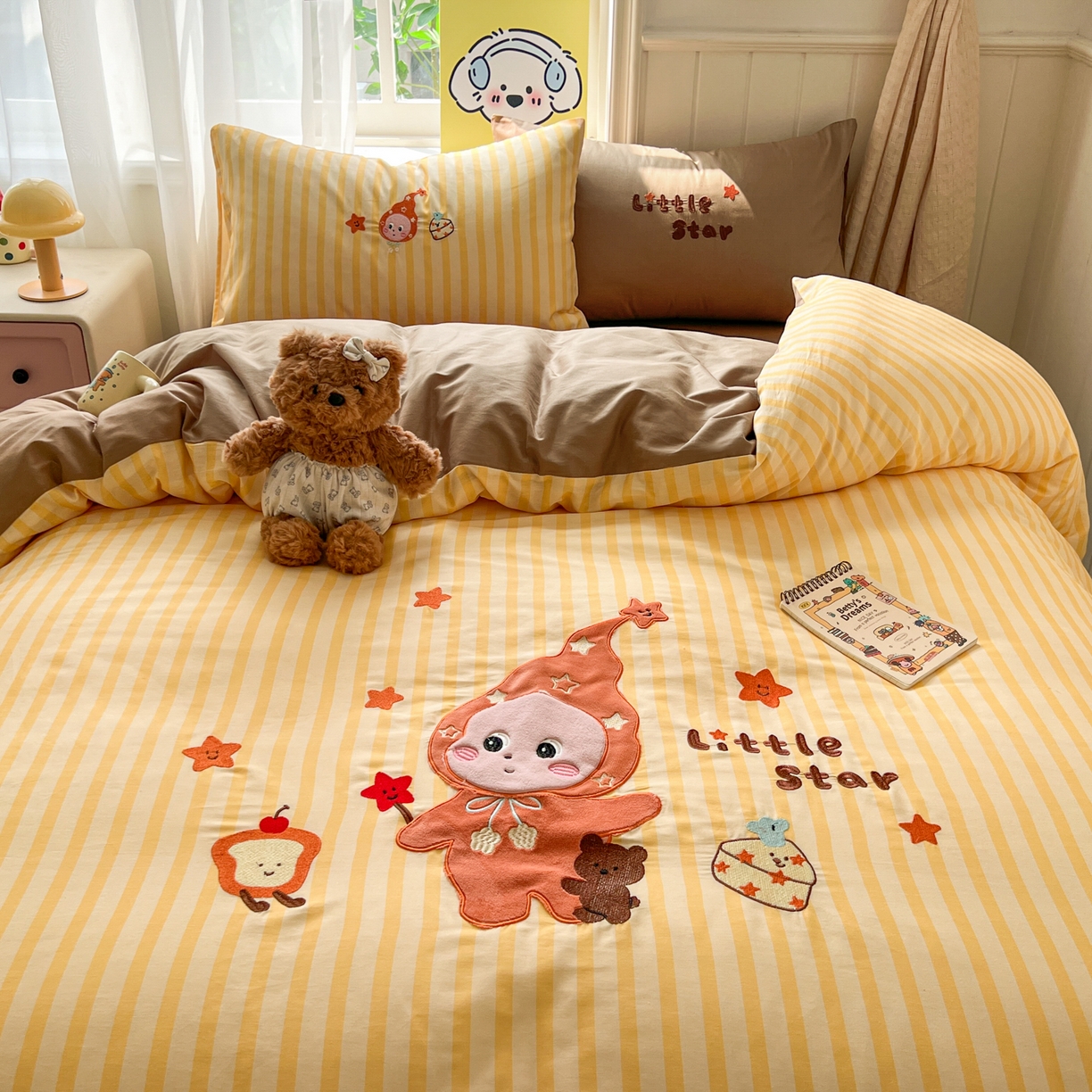 91家纺网 家纺一手货源 找家纺 桃喜 2026新款全棉纯棉贴布绣四件套（会员-5元） 帽衫宝宝（全棉）