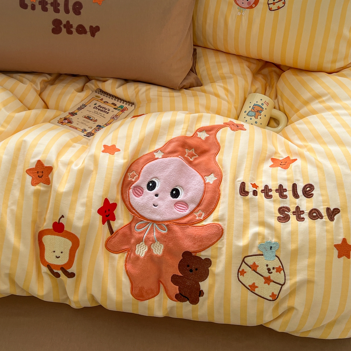 91家纺网 家纺一手货源 找家纺 桃喜 2026新款全棉纯棉贴布绣四件套（会员-5元） 帽衫宝宝（全棉）