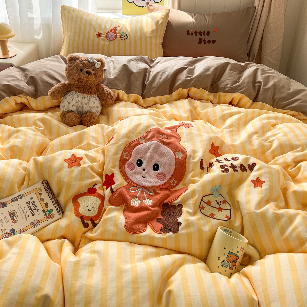 91家纺网 家纺一手货源 找家纺 桃喜 2026新款全棉纯棉贴布绣四件套（会员-5元） 帽衫宝宝（全棉）