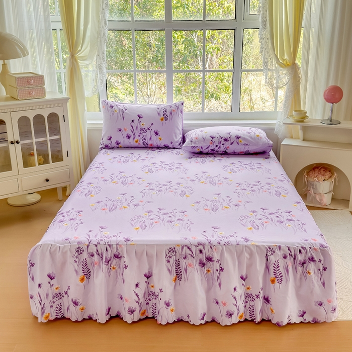 莎臣豹 2026新款植物羊绒单品单件单床裙可配床裙三件套香草花田