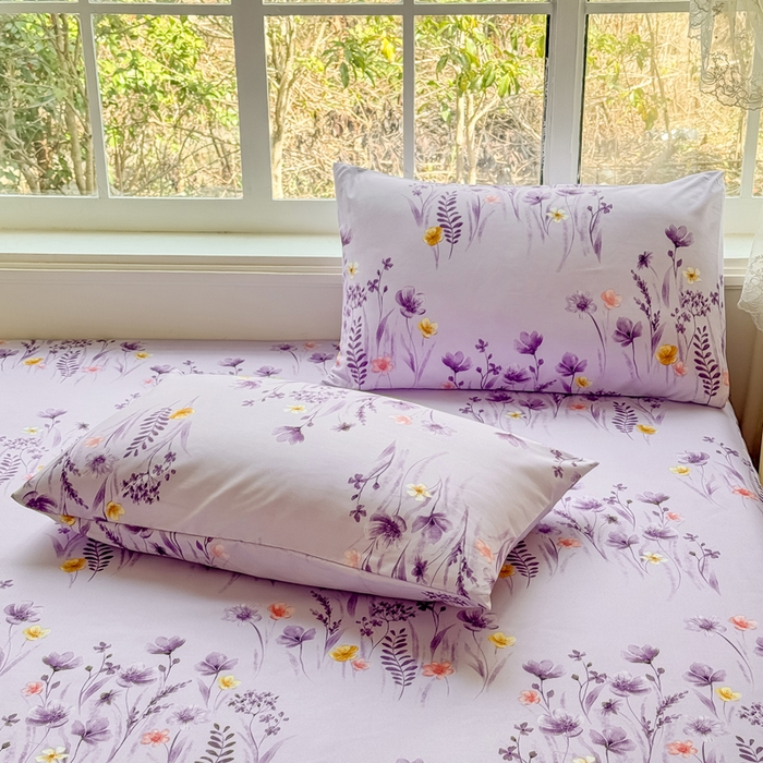 91家纺网 家纺一手货源 找家纺 莎臣豹 2026新款植物羊绒单品单件单床裙可配床裙三件套香草花田