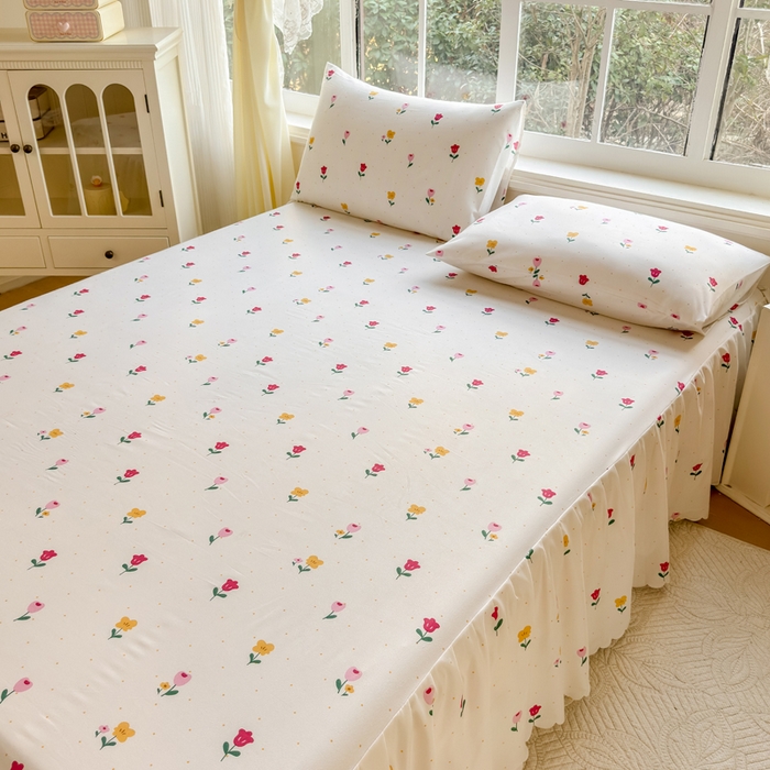 91家纺网 家纺一手货源 找家纺 莎臣豹 2026新款植物羊绒单品单件单床裙可配床裙三件套一朵小花