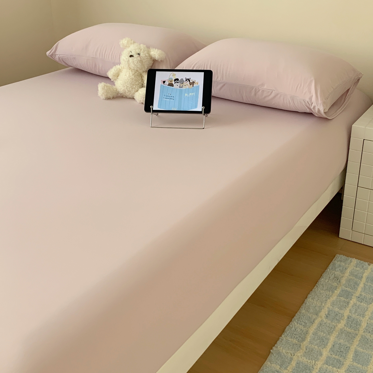 91家纺网 家纺一手货源 找家纺 桃喜 2026新款2026新款纯色165gA类锦氨凉感冰皮床笠单品床笠有凉感值检测报告 木槿紫