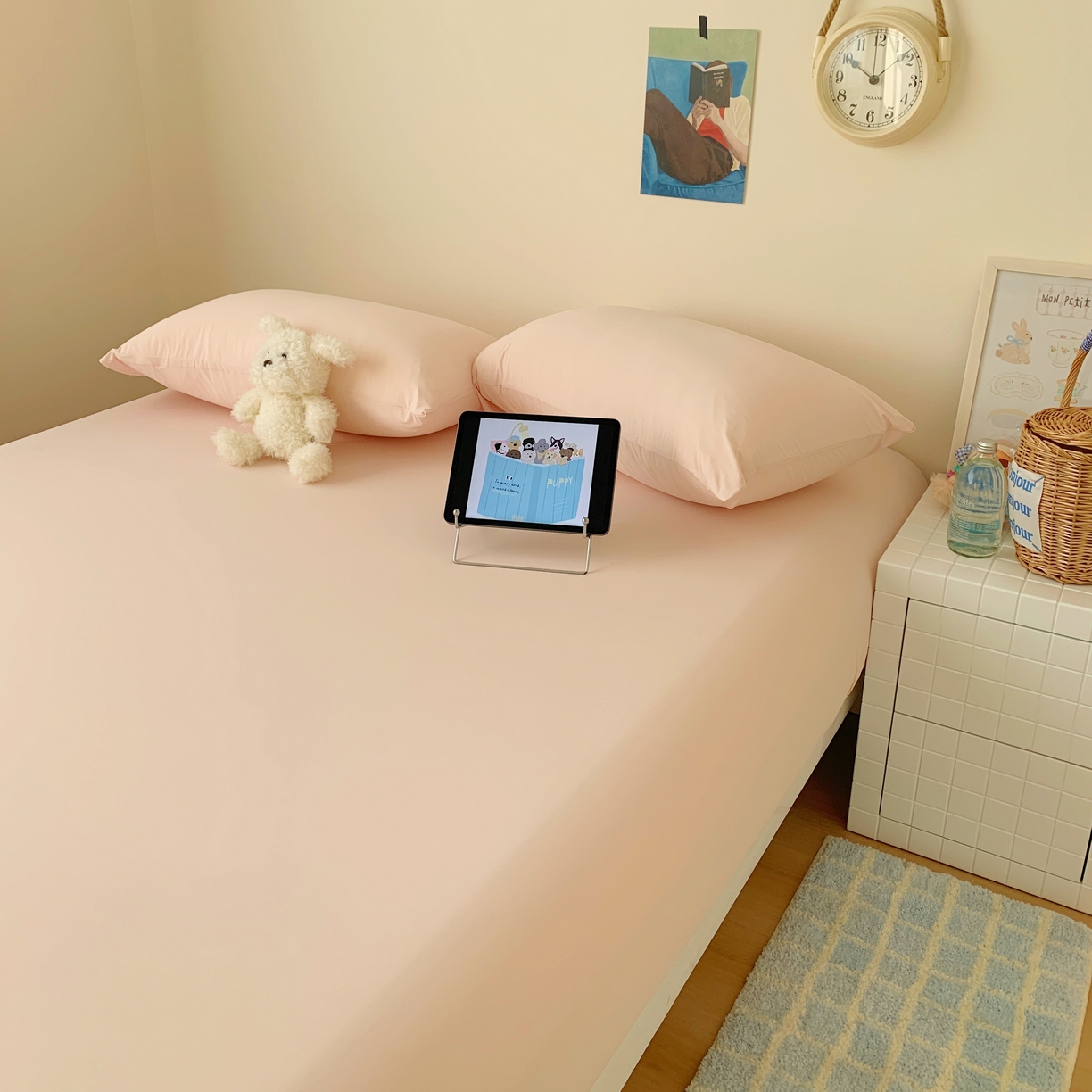 91家纺网 家纺一手货源 找家纺 桃喜 2026新款2026新款纯色165gA类锦氨凉感冰皮床笠单品床笠有凉感值检测报告 蜜桃粉