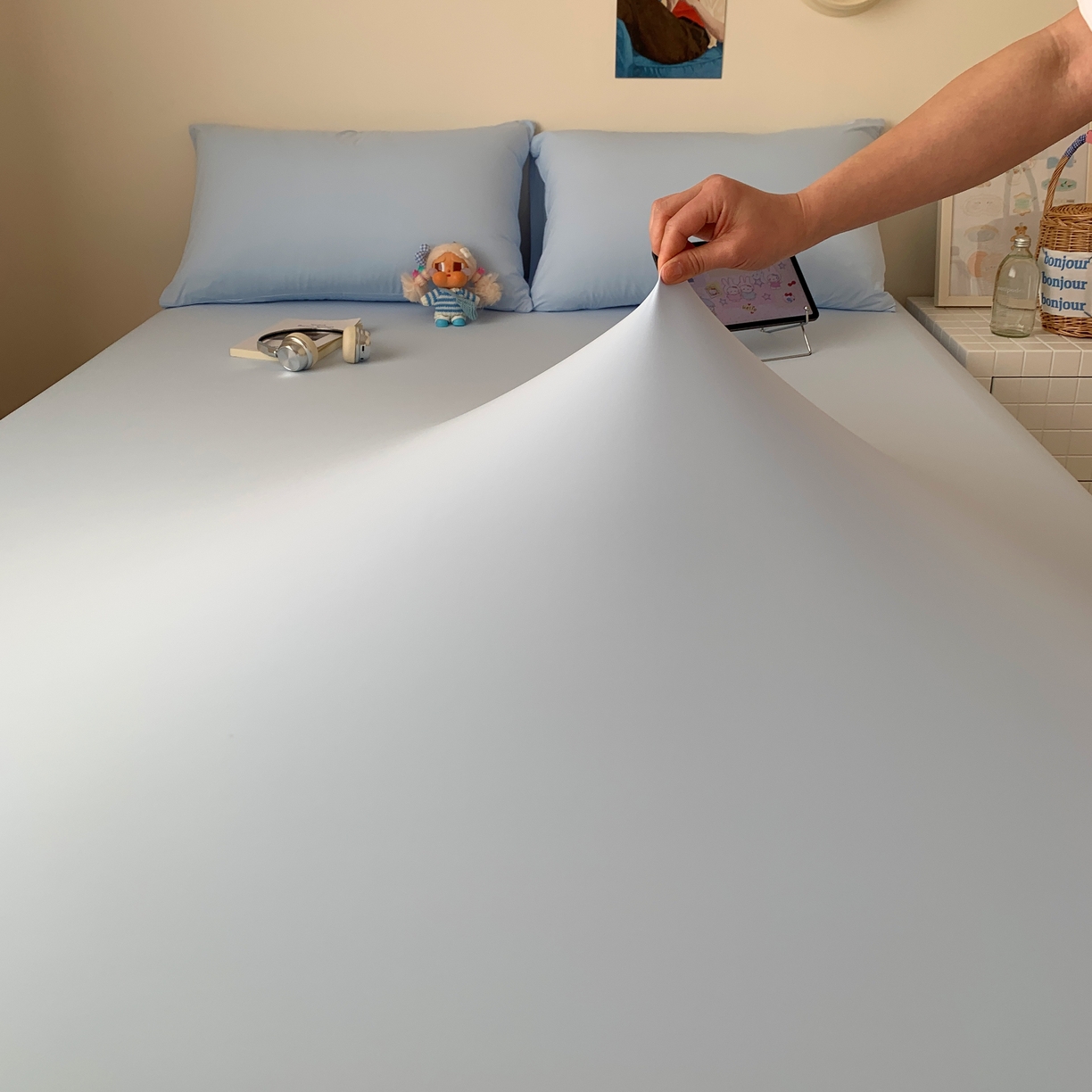 91家纺网 家纺一手货源 找家纺 桃喜 2026新款2026新款纯色165gA类锦氨凉感冰皮床笠单品床笠有凉感值检测报告 天空蓝