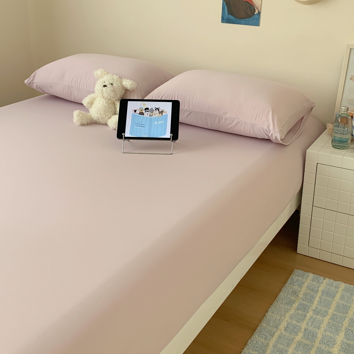 91家纺网 家纺一手货源 找家纺 桃喜 2026新款2026新款纯色165gA类锦氨凉感冰皮床笠单品床笠有凉感值检测报告 木槿紫