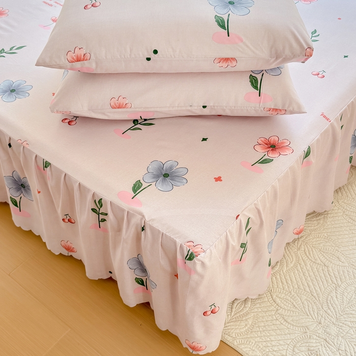 91家纺网 家纺一手货源 找家纺 莎臣豹 2026新款植物羊绒单品单件单床裙可配床裙三件套游园会