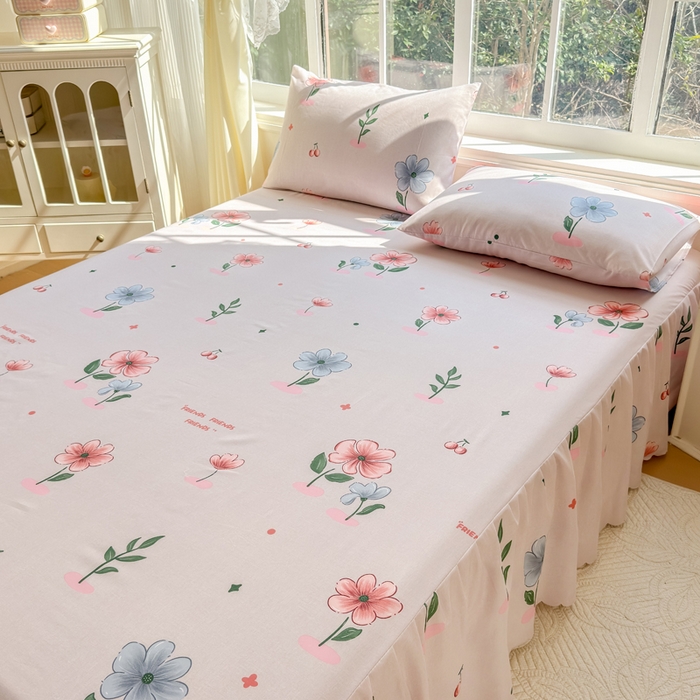 91家纺网 家纺一手货源 找家纺 莎臣豹 2026新款植物羊绒单品单件单床裙可配床裙三件套游园会