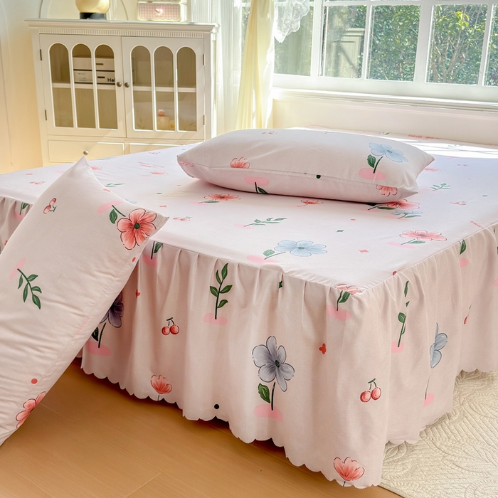 91家纺网 家纺一手货源 找家纺 莎臣豹 2026新款植物羊绒单品单件单床裙可配床裙三件套游园会