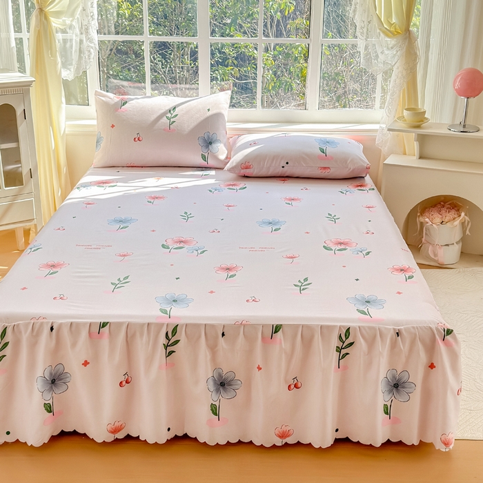 91家纺网 家纺一手货源 找家纺 莎臣豹 2026新款植物羊绒单品单件单床裙可配床裙三件套游园会