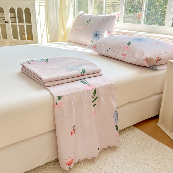 91家纺网 家纺一手货源 找家纺 莎臣豹 2026新款植物羊绒单品单件单床裙可配床裙三件套游园会