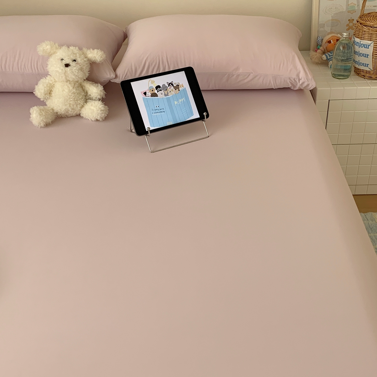 91家纺网 家纺一手货源 找家纺 桃喜 2026新款2026新款纯色165gA类锦氨凉感冰皮床笠单品床笠有凉感值检测报告 木槿紫