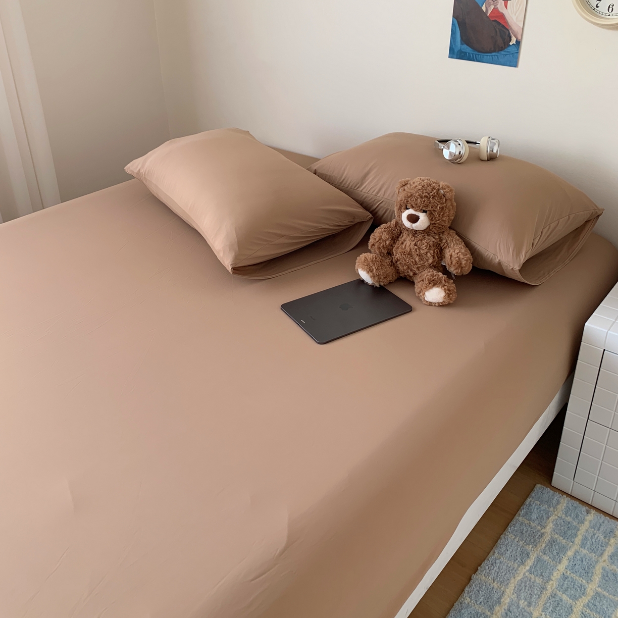 91家纺网 家纺一手货源 找家纺 桃喜 2026新款2026新款纯色165gA类锦氨凉感冰皮床笠单品床笠有凉感值检测报告 奶茶咖