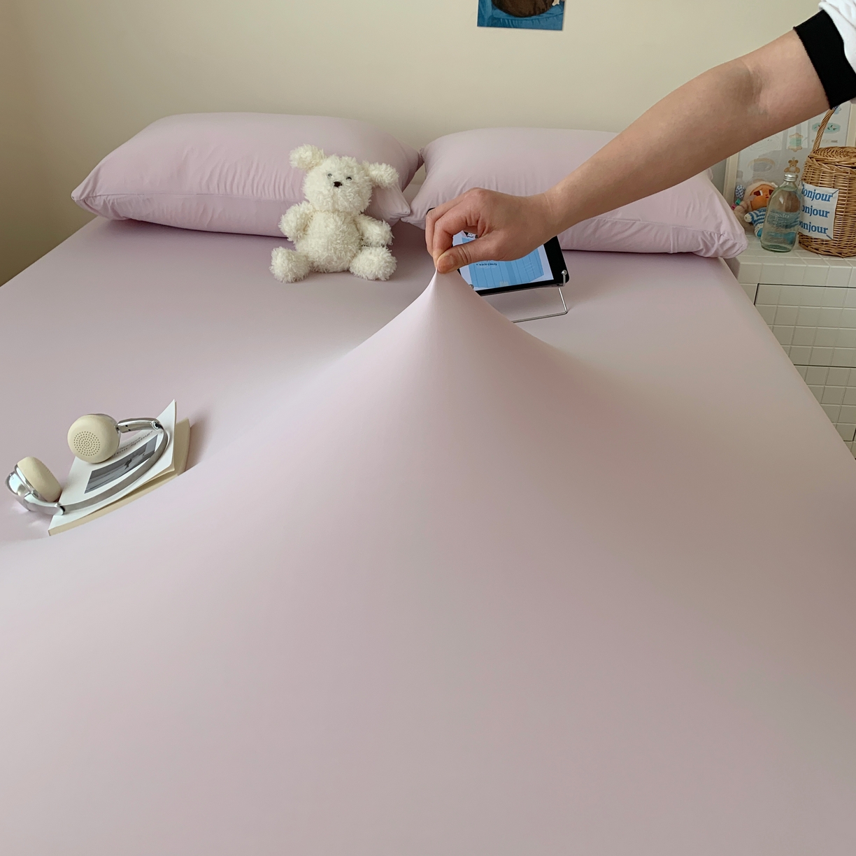 91家纺网 家纺一手货源 找家纺 桃喜 2026新款2026新款纯色165gA类锦氨凉感冰皮床笠单品床笠有凉感值检测报告 木槿紫