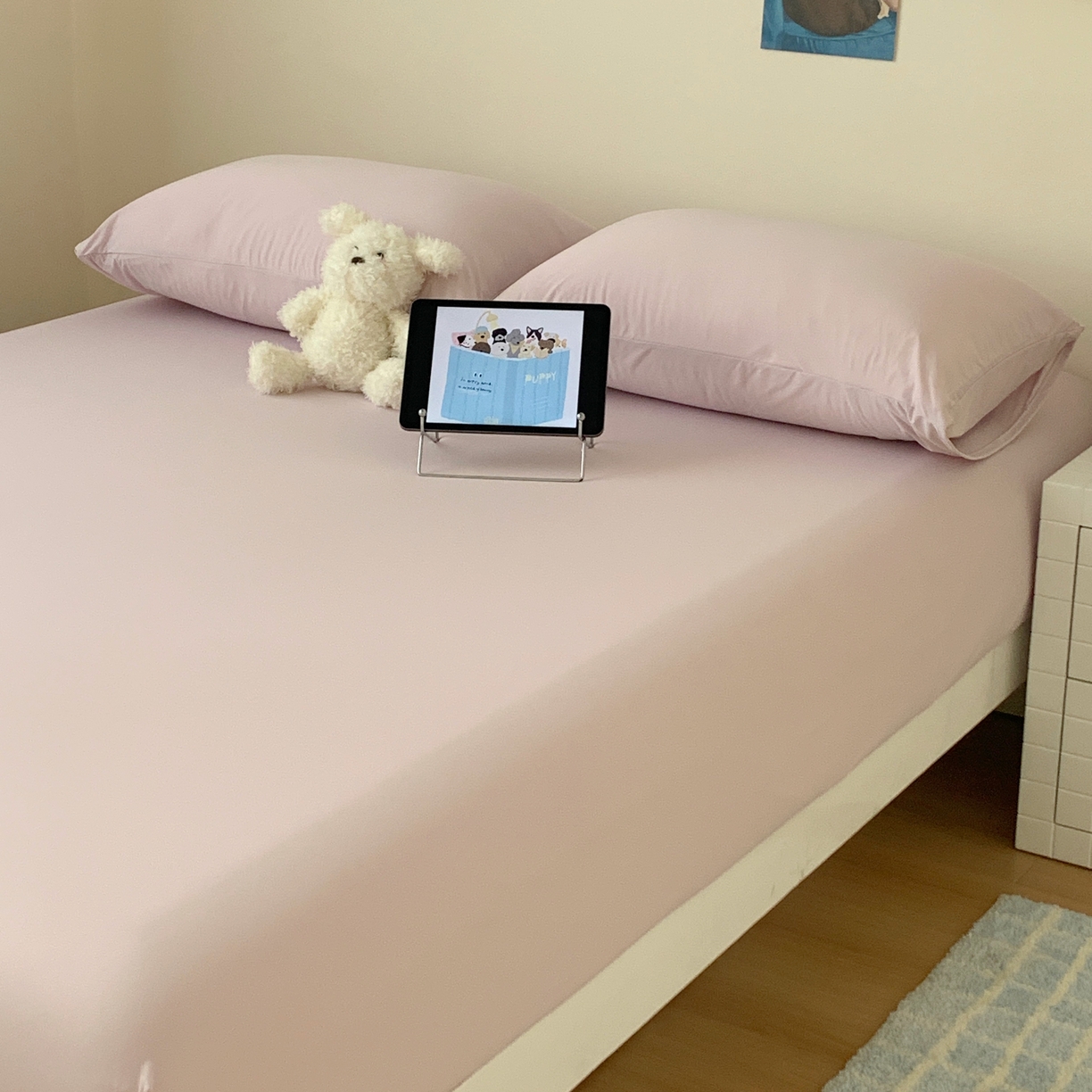 91家纺网 家纺一手货源 找家纺 桃喜 2026新款2026新款纯色165gA类锦氨凉感冰皮床笠单品床笠有凉感值检测报告 木槿紫