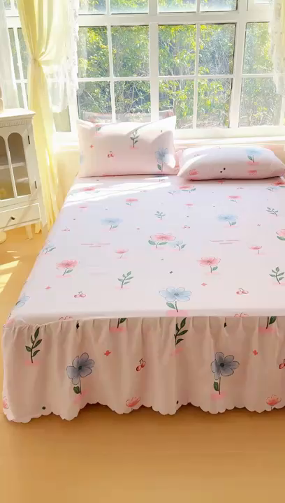 91家纺网 家纺一手货源 找家纺 莎臣豹 2026新款植物羊绒单品单件单床裙可配床裙三件套游园会