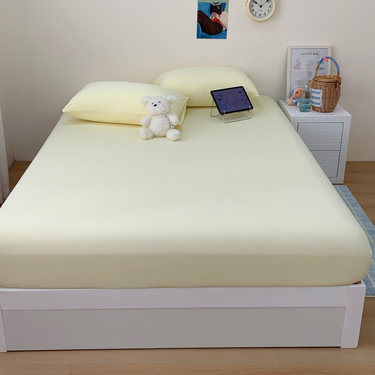 91家纺网 家纺一手货源 找家纺 桃喜 2026新款2026新款纯色165gA类锦氨凉感冰皮床笠单品床笠有凉感值检测报告 奶昔黄