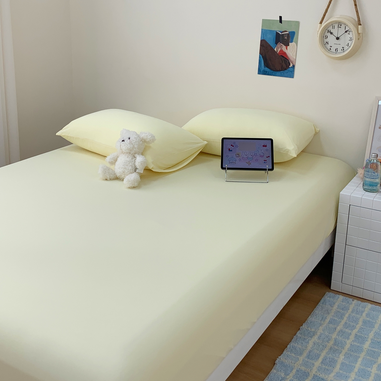 91家纺网 家纺一手货源 找家纺 桃喜 2026新款2026新款纯色165gA类锦氨凉感冰皮床笠单品床笠有凉感值检测报告 奶昔黄