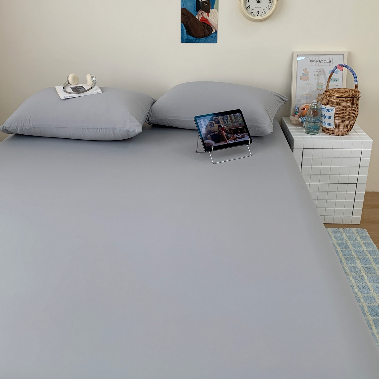 91家纺网 家纺一手货源 找家纺 桃喜 2026新款2026新款纯色165gA类锦氨凉感冰皮床笠单品床笠有凉感值检测报告 炭灰色