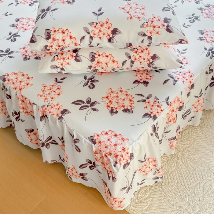 91家纺网 家纺一手货源 找家纺 莎臣豹 2026新款植物羊绒单品单件单床裙可配床裙三件套原野花束