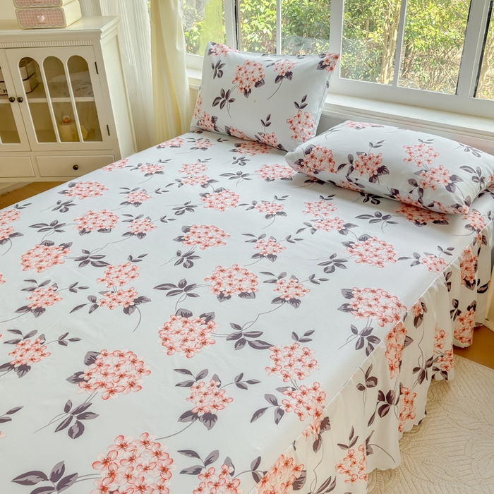 91家纺网 家纺一手货源 找家纺 莎臣豹 2026新款植物羊绒单品单件单床裙可配床裙三件套原野花束