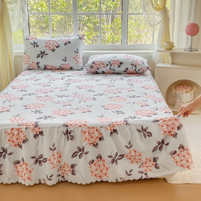 91家纺网 家纺一手货源 找家纺 莎臣豹 2026新款植物羊绒单品单件单床裙可配床裙三件套原野花束