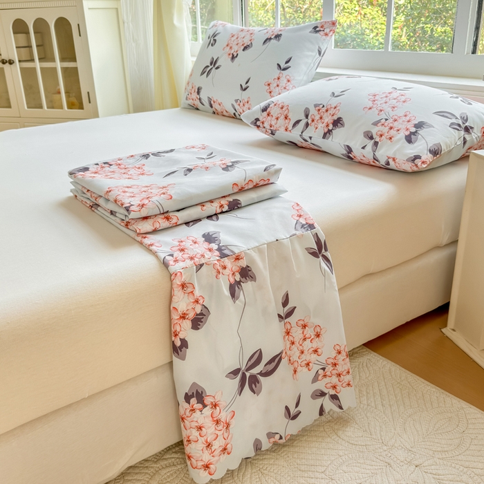 91家纺网 家纺一手货源 找家纺 莎臣豹 2026新款植物羊绒单品单件单床裙可配床裙三件套原野花束