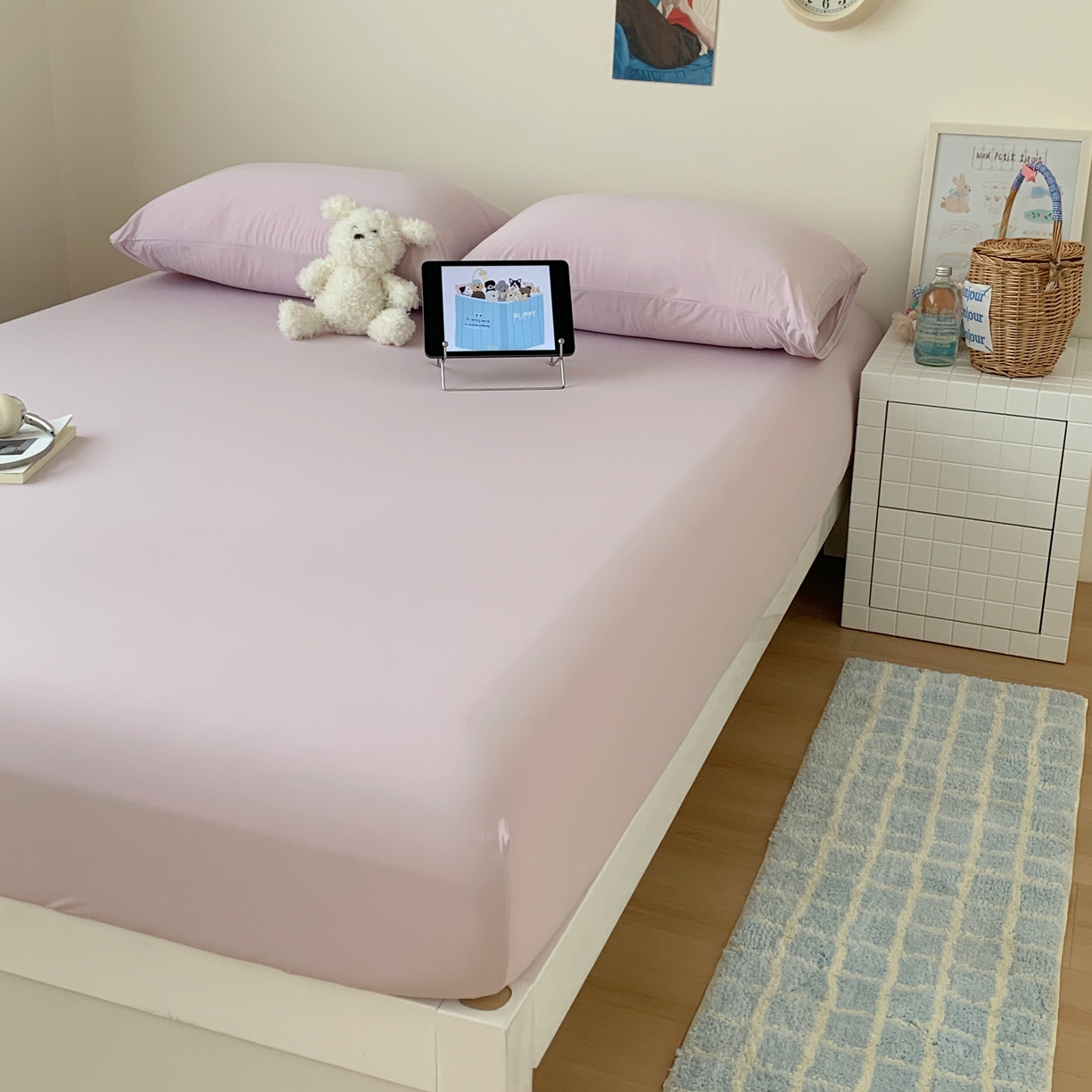 91家纺网 家纺一手货源 找家纺 桃喜 2026新款2026新款纯色165gA类锦氨凉感冰皮床笠单品床笠有凉感值检测报告 木槿紫