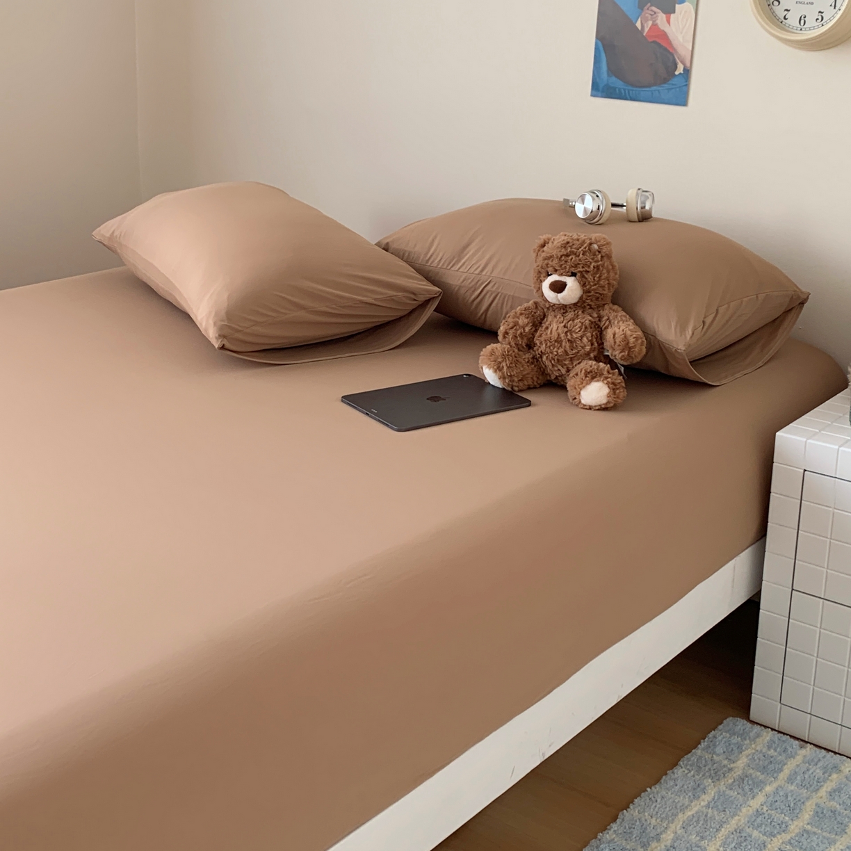 91家纺网 家纺一手货源 找家纺 桃喜 2026新款2026新款纯色165gA类锦氨凉感冰皮床笠单品床笠有凉感值检测报告 奶茶咖