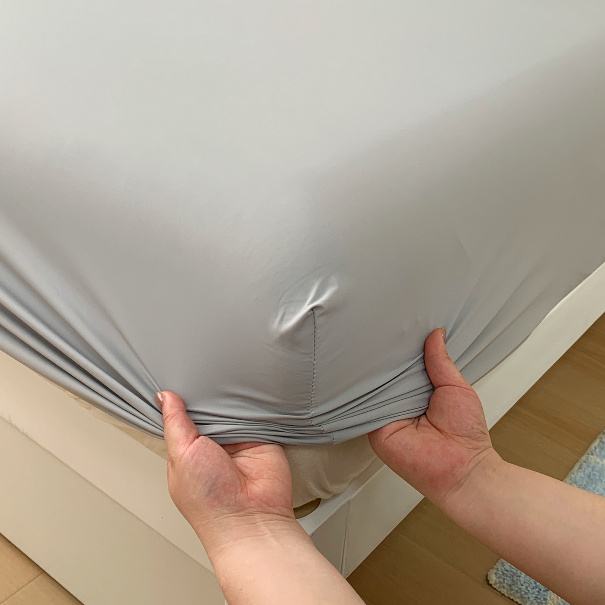 91家纺网 家纺一手货源 找家纺 桃喜 2026新款2026新款纯色165gA类锦氨凉感冰皮床笠单品床笠有凉感值检测报告 炭灰色