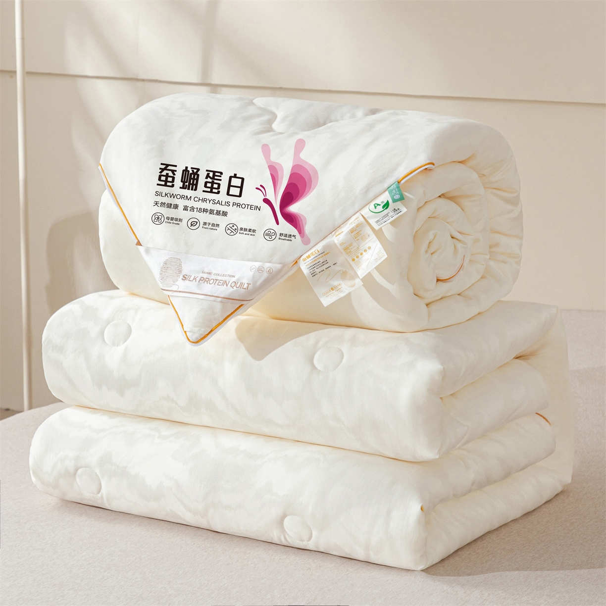 91家纺网 家纺一手货源 找家纺 （总）小禹仔家纺 2026新款全棉提花蚕蛹蛋白子母被-山水系列