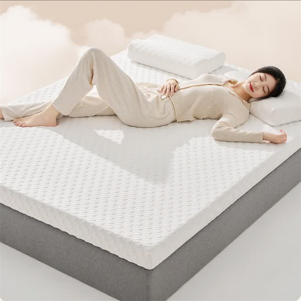 91家纺网 家纺一手货源 找家纺 （总）天之爱 2026新款聚氨酯空气感薄垫星球同款记忆棉床垫垫子