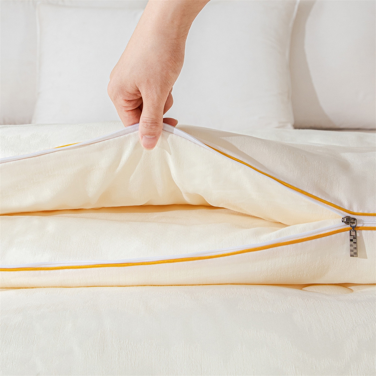 91家纺网 家纺一手货源 找家纺 （总）小禹仔家纺 2026新款全棉提花蚕蛹蛋白子母被-山水系列