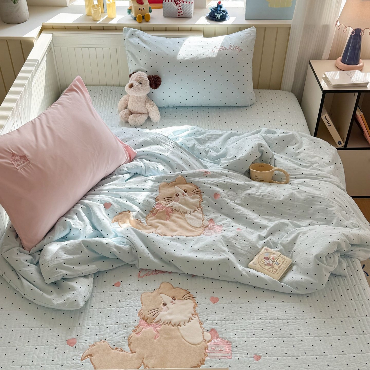 91家纺网 家纺一手货源 找家纺 （总）吾欢心 2025新款针织棉双层纱四件套提供买家秀