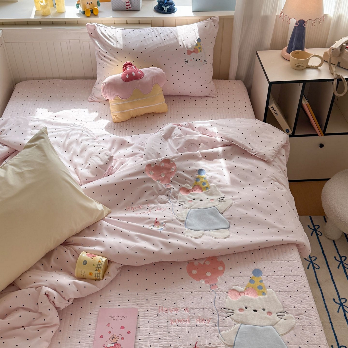 91家纺网 家纺一手货源 找家纺 （总）吾欢心 2026新款贴布绣水洗棉床盖款夏被四件套 夏凉被空调被