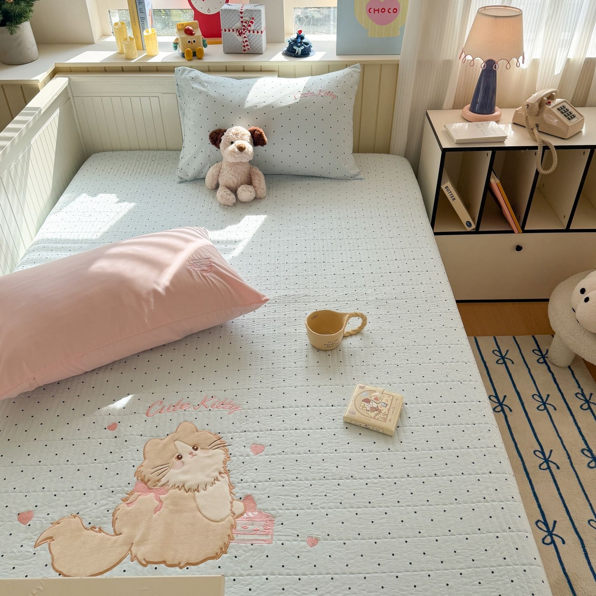 91家纺网 家纺一手货源 找家纺 （总）吾欢心 2026新款贴布绣水洗棉床盖款夏被四件套 夏凉被空调被