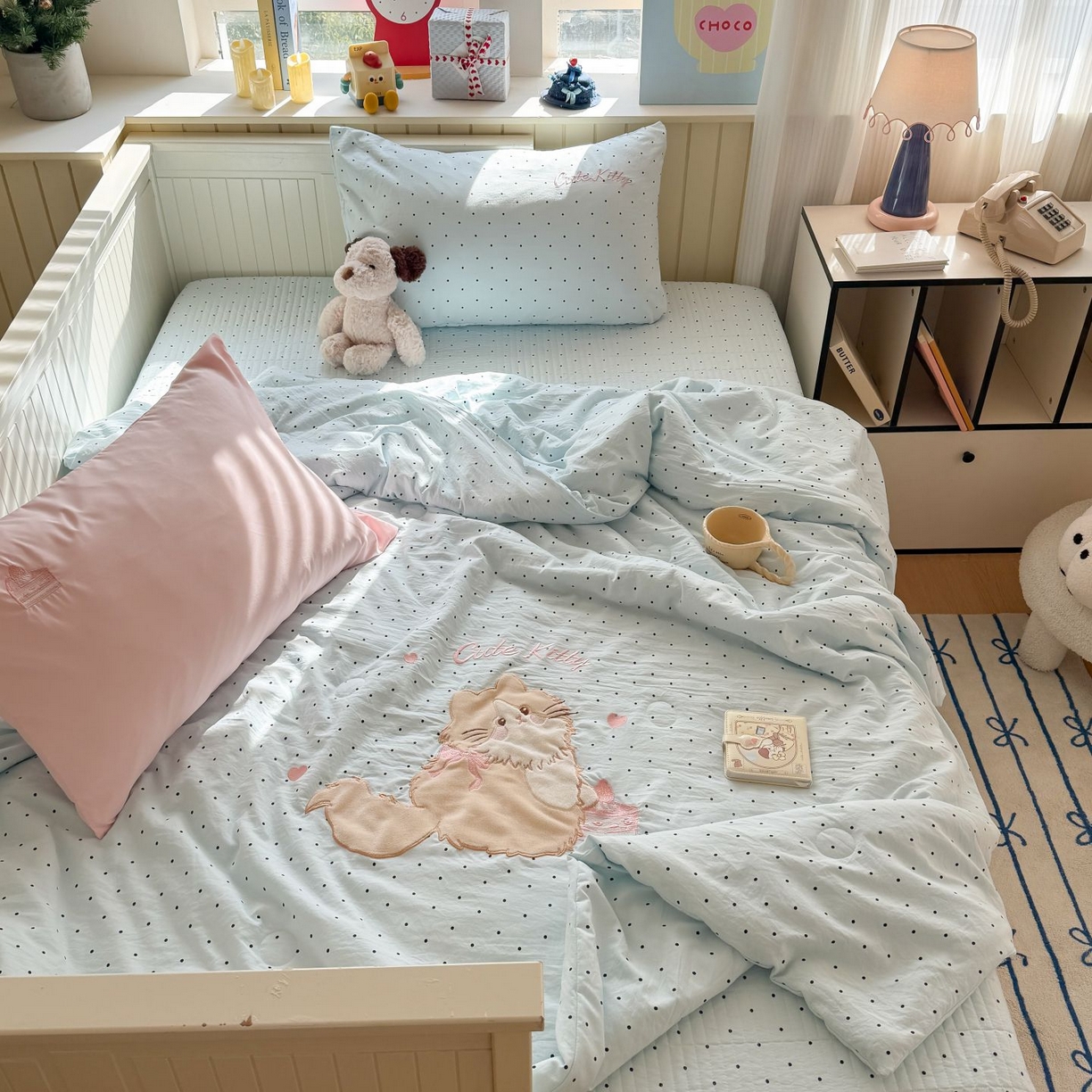 91家纺网 家纺一手货源 找家纺 （总）吾欢心 2026新款贴布绣水洗棉床盖款夏被四件套 夏凉被空调被