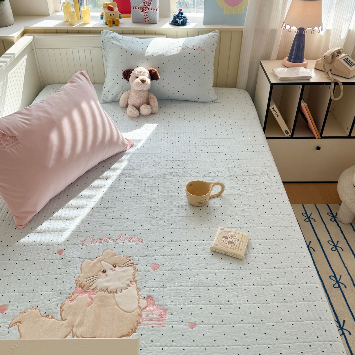 91家纺网 家纺一手货源 找家纺 （总）吾欢心 2026新款贴布绣水洗棉床盖款夏被四件套 夏凉被空调被