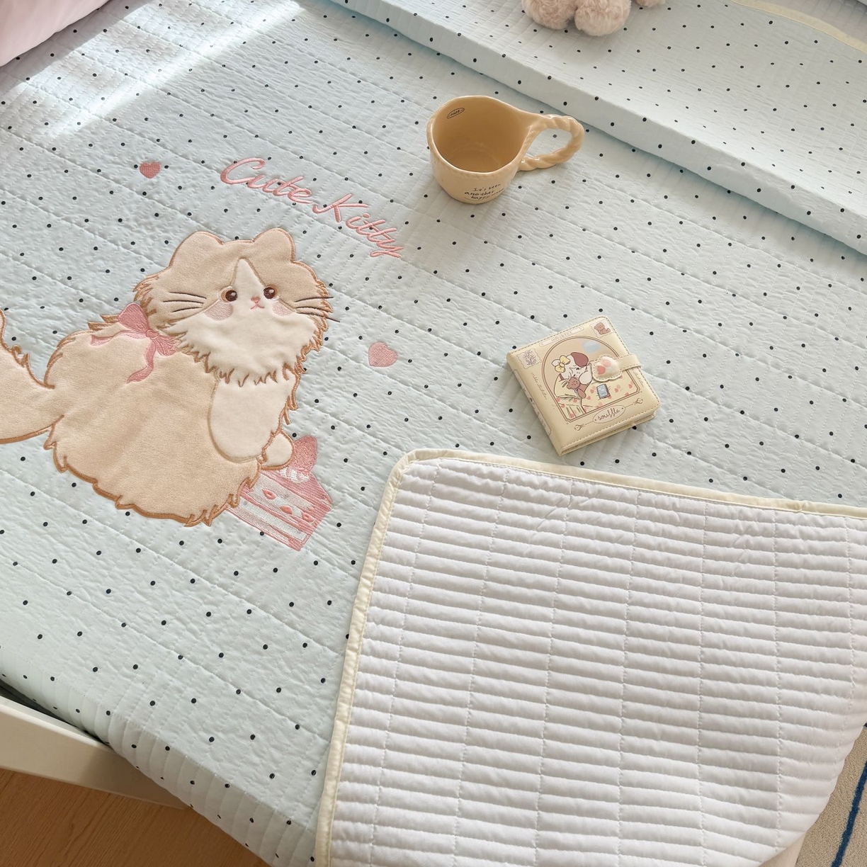 91家纺网 家纺一手货源 找家纺 （总）吾欢心 2026新款贴布绣水洗棉床盖款夏被四件套 夏凉被空调被