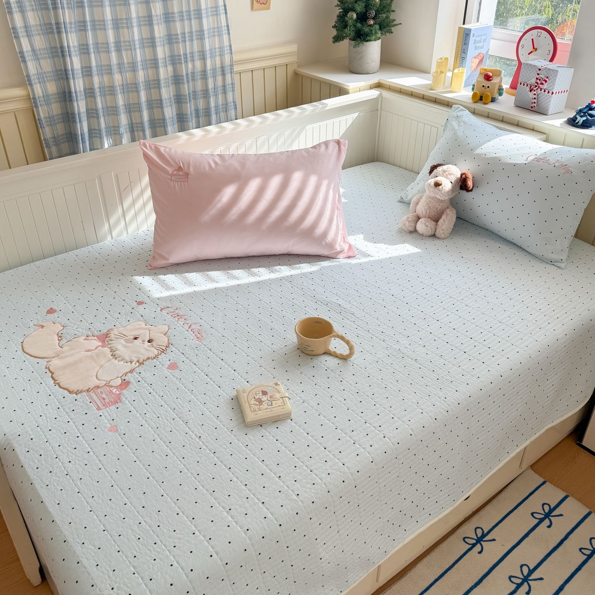 91家纺网 家纺一手货源 找家纺 （总）吾欢心 2026新款贴布绣水洗棉床盖款夏被四件套 夏凉被空调被