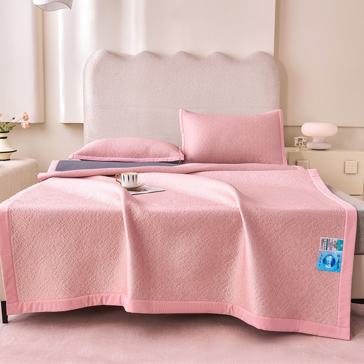 91家纺网 家纺一手货源 找家纺 （总）尚品凤凰 2025新款凉感冰丝席三件套凉席