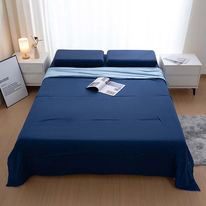 91家纺网 家纺一手货源 找家纺 天之爱 2026新款星球同款夏季双感深睡被夏被夏凉被控温被 深睡蓝