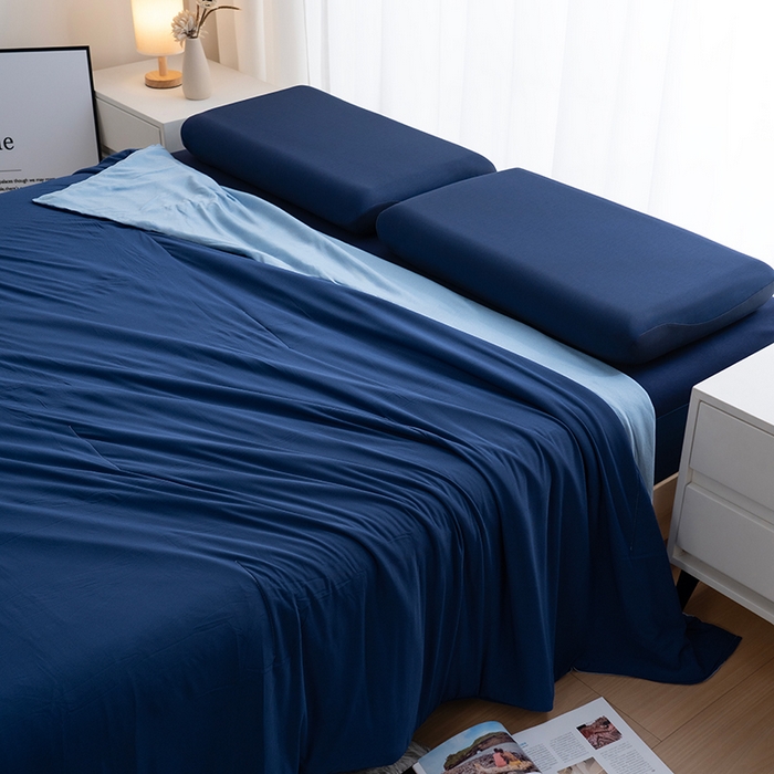 91家纺网 家纺一手货源 找家纺 天之爱 2026新款星球同款夏季双感深睡被夏被夏凉被控温被 深睡蓝