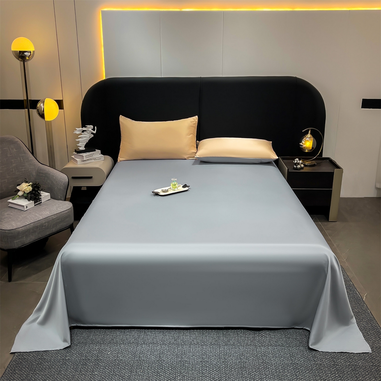 91家纺网 家纺一手货源 找家纺 梵蒂莎 2026新款满绣系列-水洗真丝空调被水洗冰丝夏被四件套夏凉被（需要买家秀，加微信） 可爱熊-香槟灰