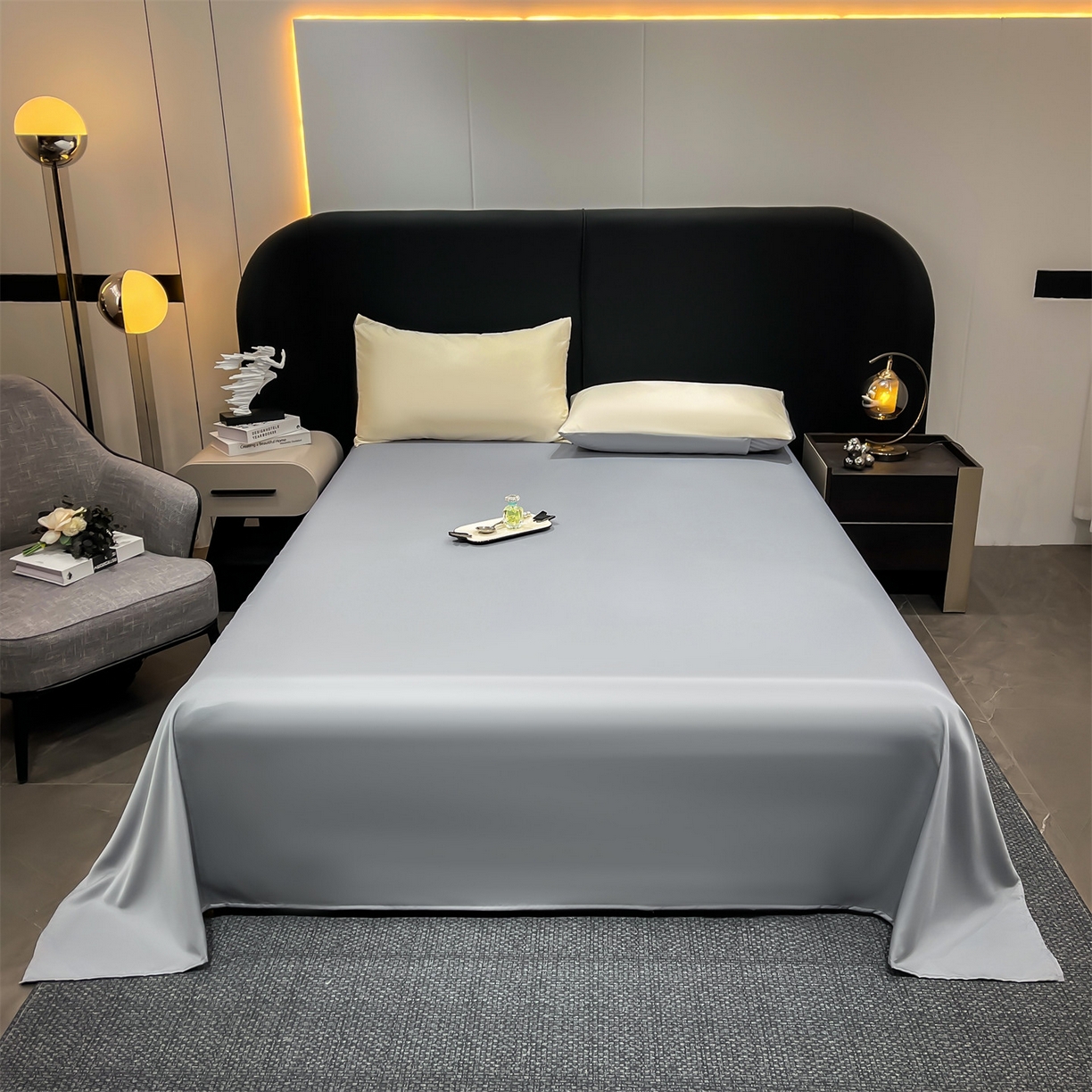 91家纺网 家纺一手货源 找家纺 梵蒂莎 2026新款满绣系列-水洗真丝空调被水洗冰丝夏被四件套夏凉被（需要买家秀，加微信） 天鹅-白灰