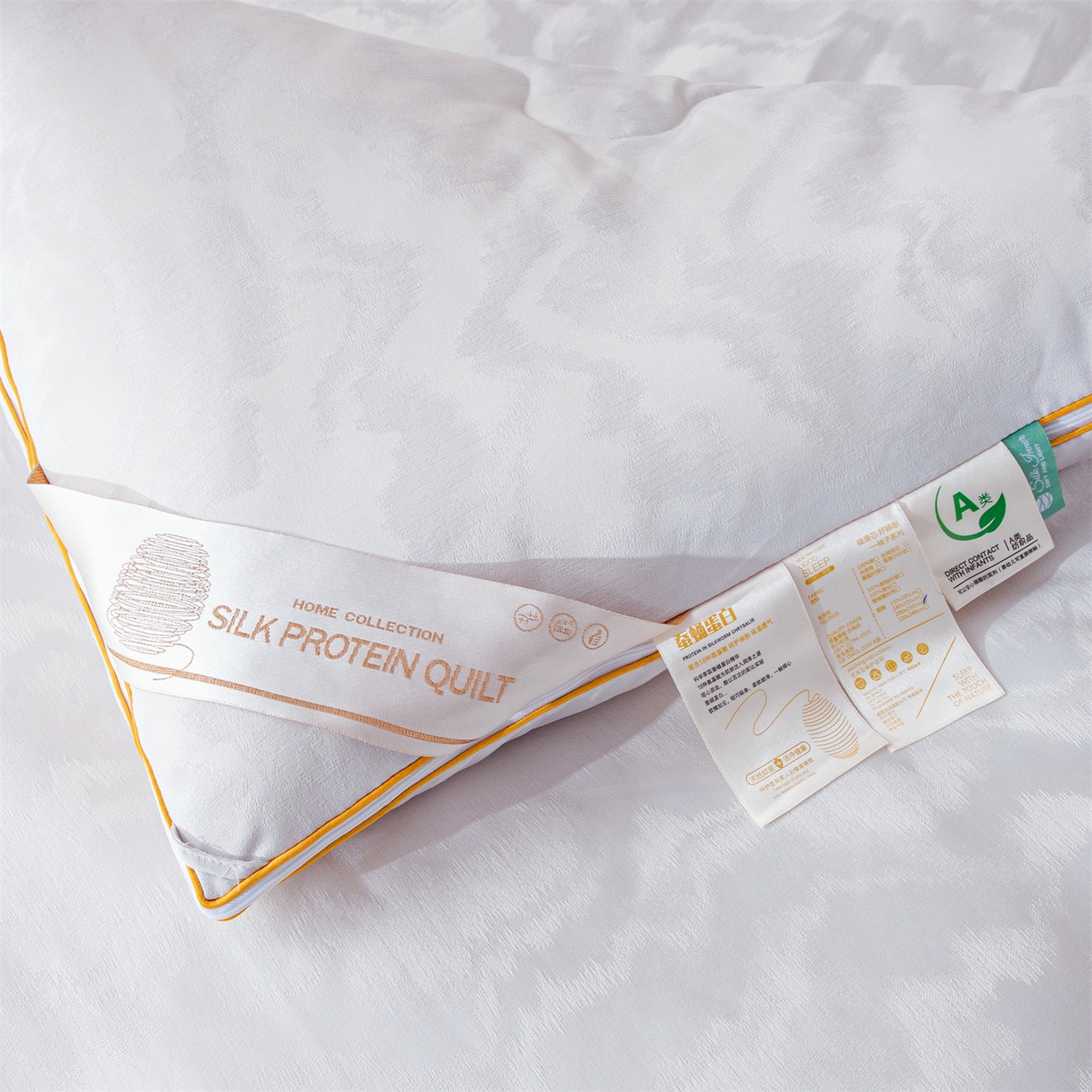 91家纺网 家纺一手货源 找家纺 小禹仔家纺 2026新款全棉提花蚕蛹蛋白子母被-山水系列 山水-暖灰