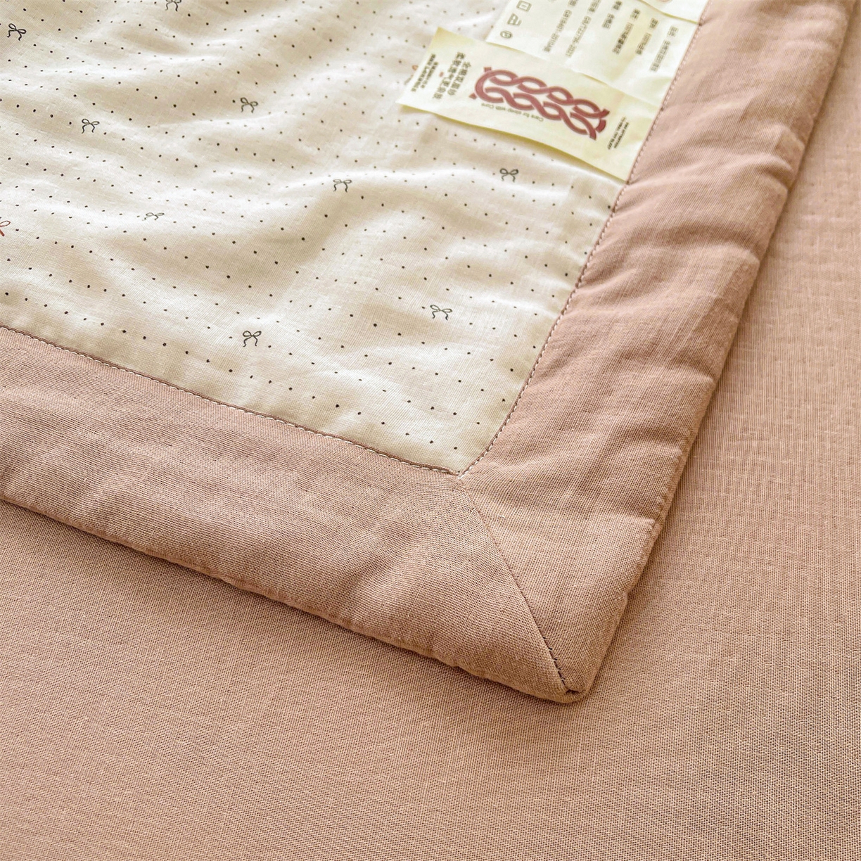 91家纺网 家纺一手货源 找家纺 梵蒂莎 2026新款全棉双层纱夏被四件套100%棉花夏凉被里外纯棉被子被芯（需要买家秀，加微信） 点点微澜