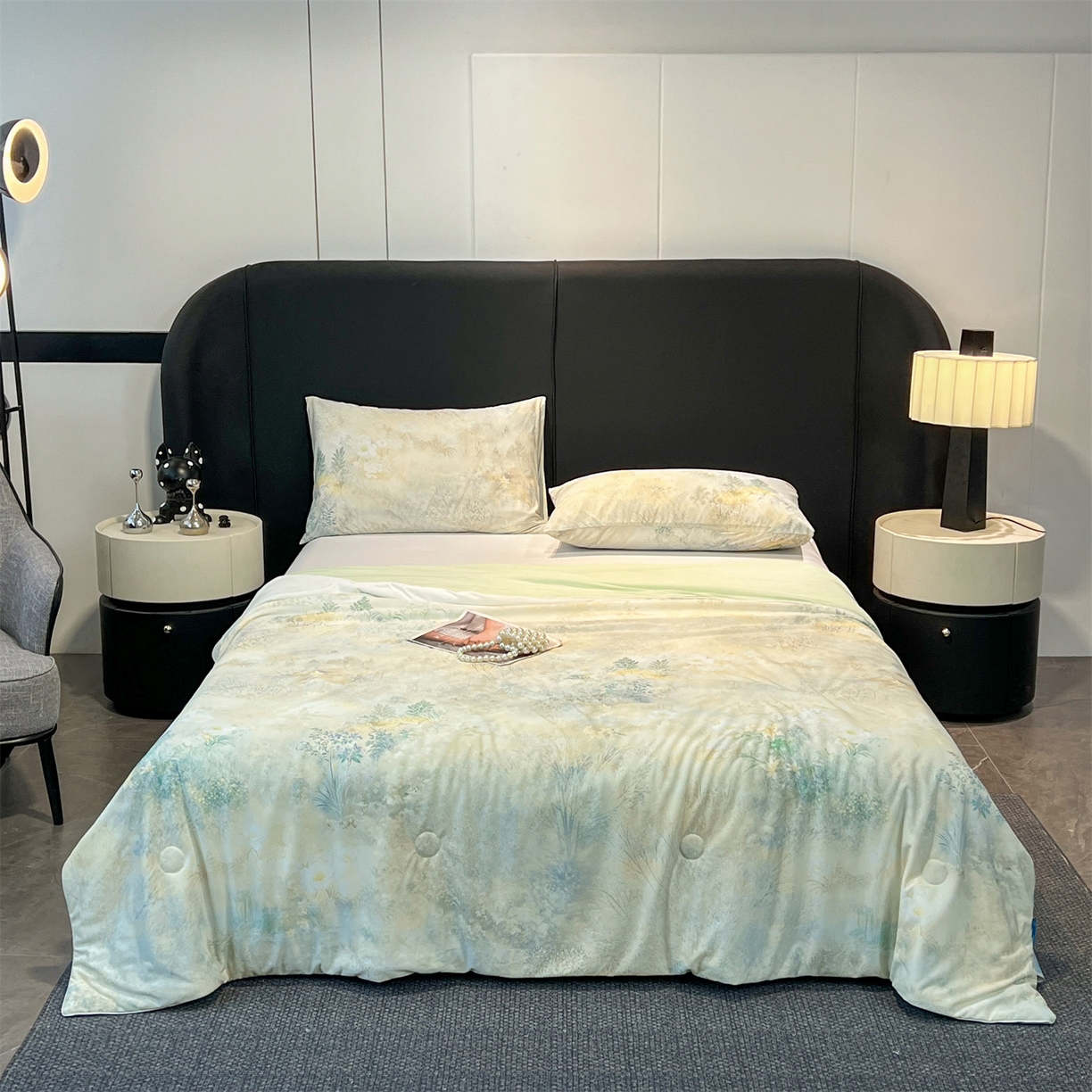 91家纺网 家纺一手货源 找家纺 小禹仔家纺 2026新款氨纶凉感印花夏被 半山花